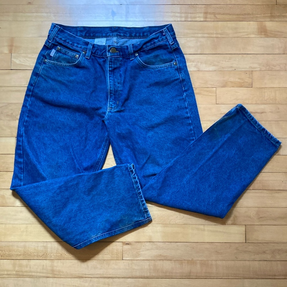Carhartt Jeans Straight Leg Rigid Denim Relaxed Fit Medium Wash W 36 L 30